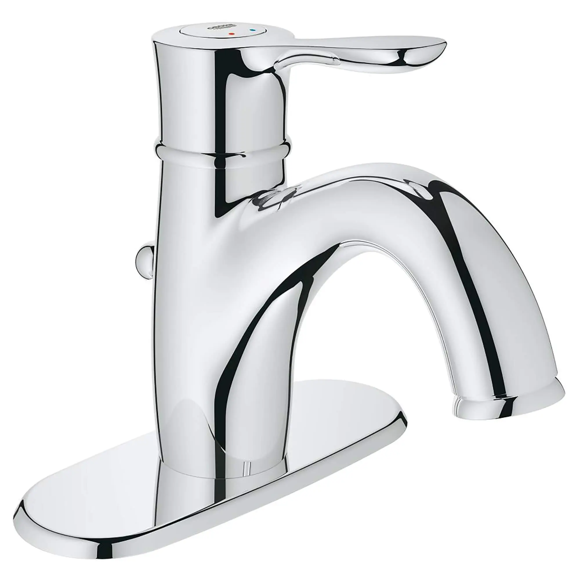 Centerset Single-Handle Single-Hole Bathroom Faucet With Escutcheon - 5.7 L/min (1.5 gpm)